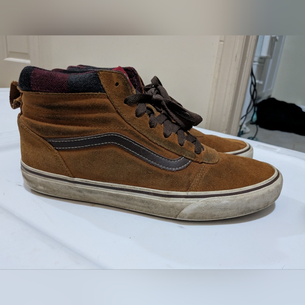 Vans Sk8 Hi Orange and plaid mens 10.5